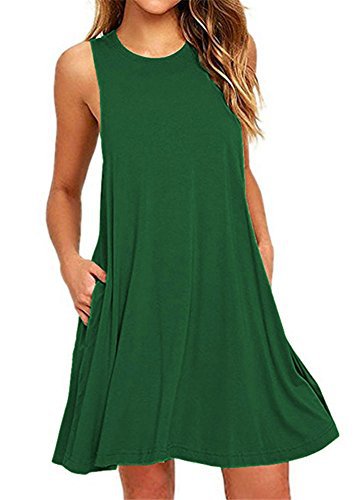 Summer Casual Women Pockets Cotton T-Shirt Sleeveless New Loose Solid Tank Dress O-Neck Plus Size Women Mini Dress Vestidos