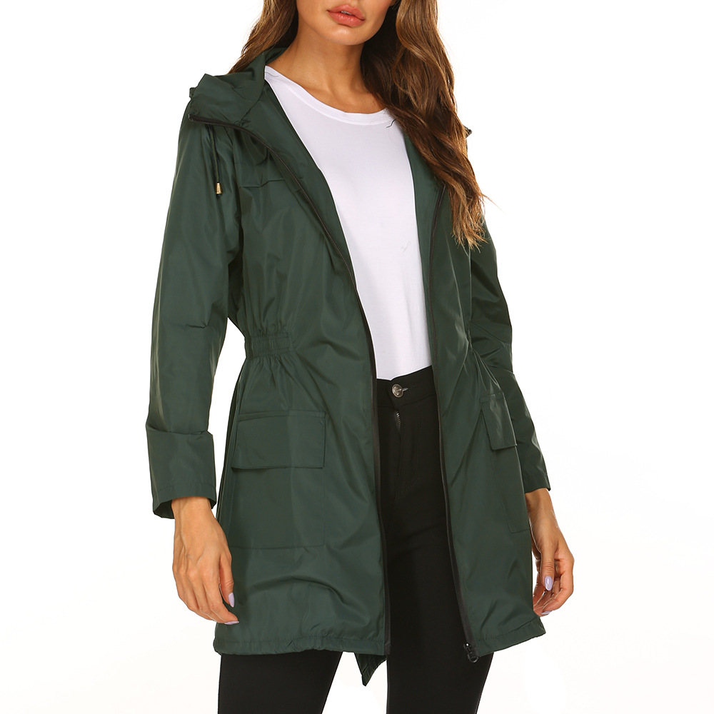Popular Waterproof Lightweight Raincoat Hooded Outdoor Windbreaker Summer Thin Jacket Womens Jacket Spot