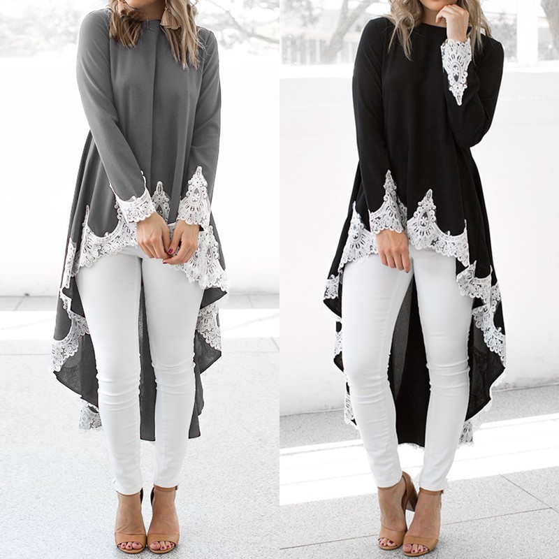 Women's Blouses & Shirts Fashion Lace Patchwork Tops Asymmetrical Blouse ZANZEA Spring Long Sleeve Female Pleated Vestidos Oversized Tunic, Black
Women's Blouses & Shirts Fashion Lace Patchwork Tops Asymmetrical Blouse ZANZEA Spring Long Sleeve Female Pleated Vestidos Oversized Tunic, Black