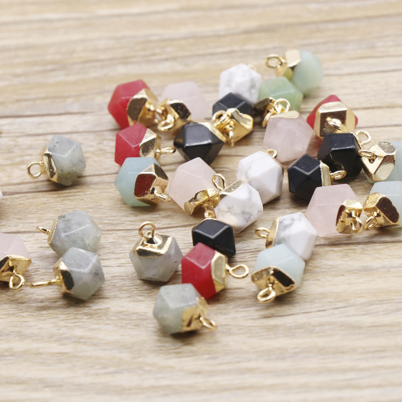 Men's and Women's Necklaces Natural Stone Plating Phnom Penh Geometric Pendant Energy Cure Easter Gifts