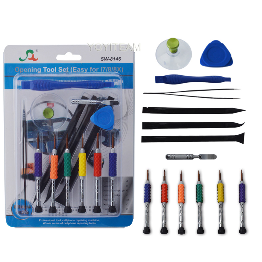 SW-8146 multipurpose disassembly tool group 14 in 1 universal opening tools for smartphone iphone samsung huawei with retail packing