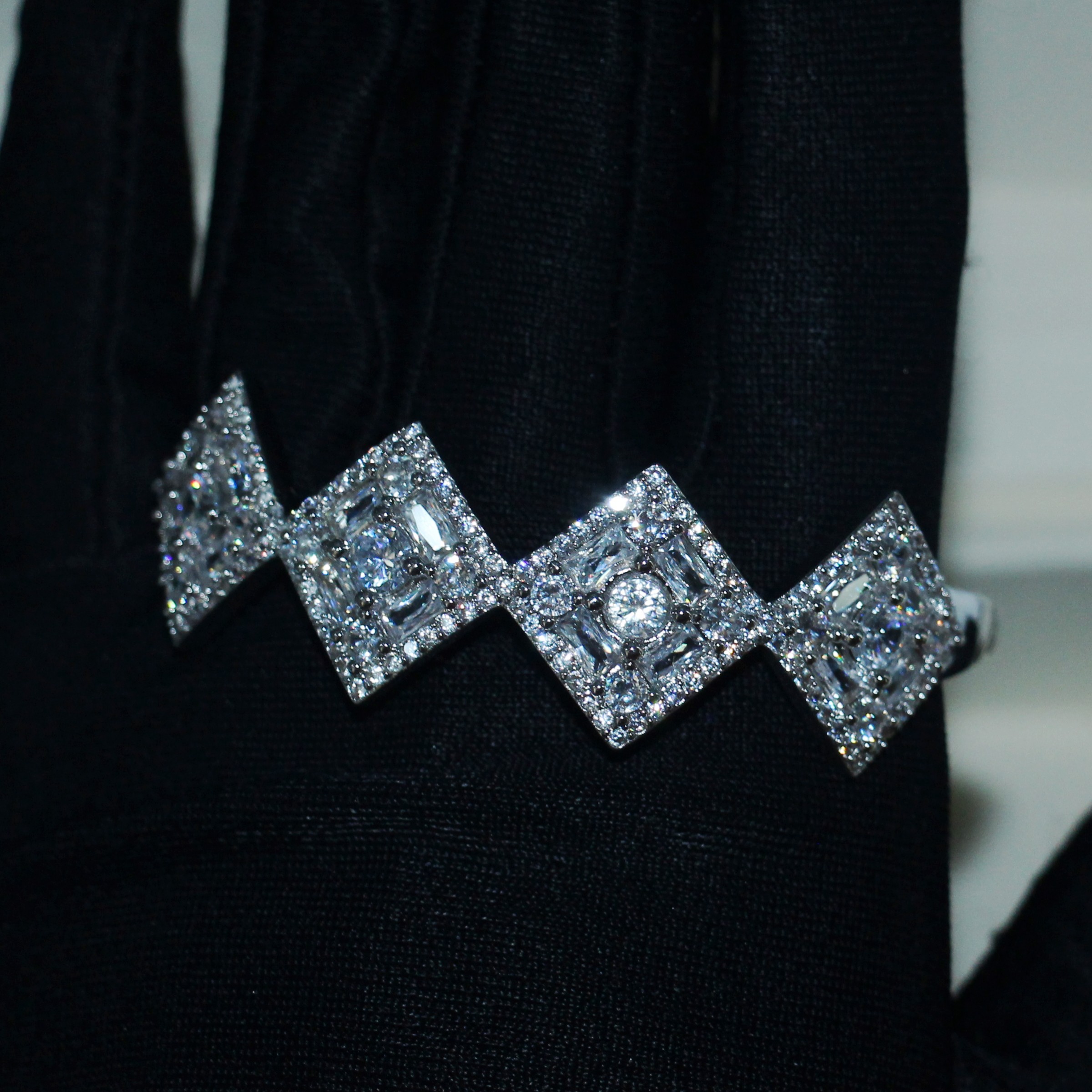 Sterg Sier Princess Cut Topaz CZ Bangle for Women