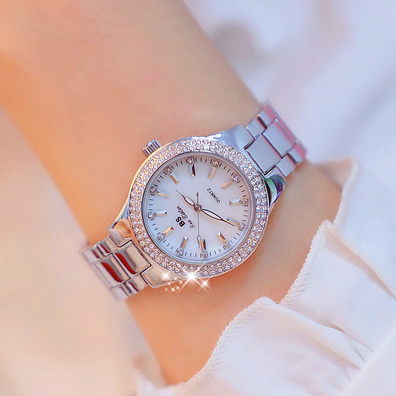 2019 Ladies Wrist Watches Dress Gold Watch Women Crystal Diamond Watches Stainless Steel Silver Clock Women Montre Femme 2018 LY191206