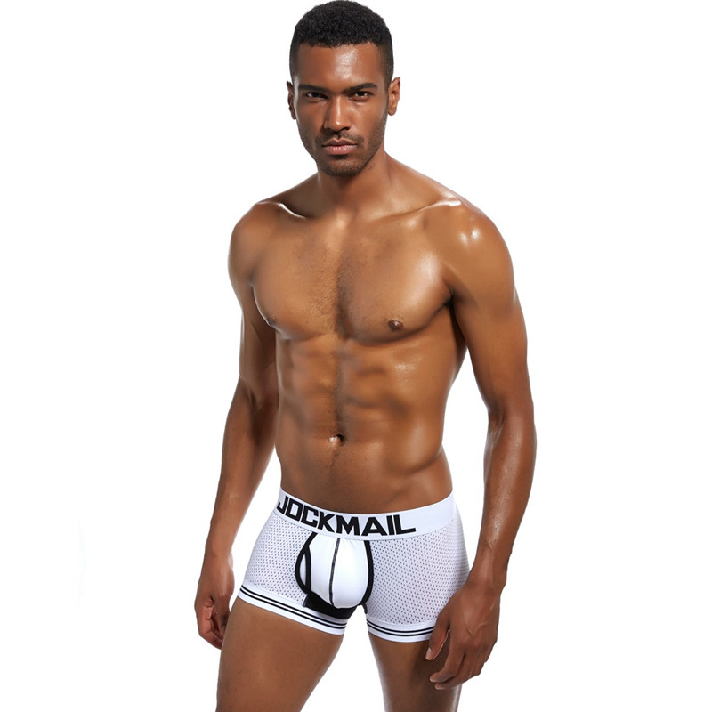 Low Waist Men Underwear Boxer Hole Breathable Briefs Gay Penis Pouch Wonderjock Brief panties Man Sleepwear Cotton Shorts