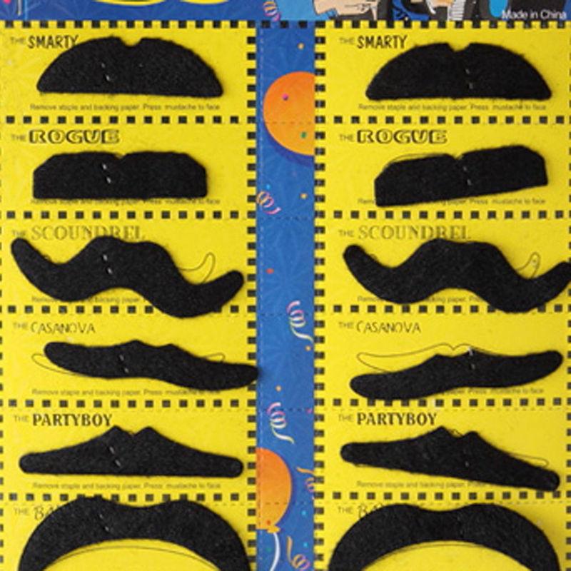 Whole 1 Set of 12 Stylish Costume Party Fake Mustache Moustache LOVELY8078572