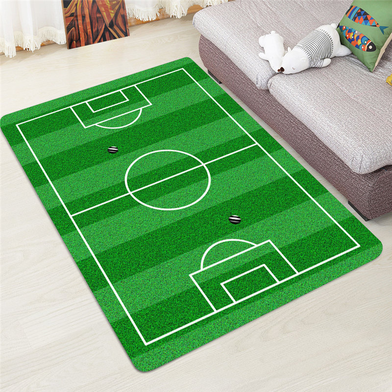 Modern Carpet 3D Football Area Rugs Flannel Rug Memory Foam Carpet Boys Kids Play Crawl Mat Big Carpets for Home Living Room Blanket