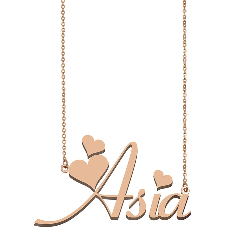 Asia Name Necklace Pendant for Women Girlfriend Gifts Custom Nameplate Children Best Friends Jewelry 18k Gold Plated Stainless Steel
Asia Name Necklace Pendant for Women Girlfriend Gifts Custom Nameplate Children Best Friends Jewelry 18k Gold Plated Stainless Steel
