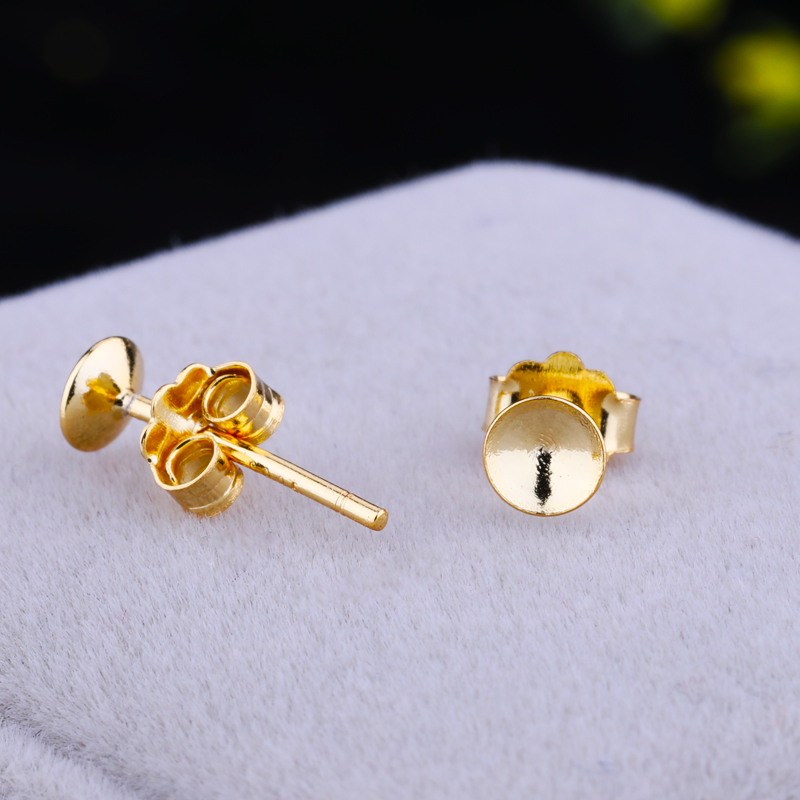 10pcs/lot 925 Sterling Silver Women Stud Earrings 4-6mm 5-7mm 6-9mm 8-11mm 10-14mm Round Bead or Pearl Semi Mount Earrings Wholesale