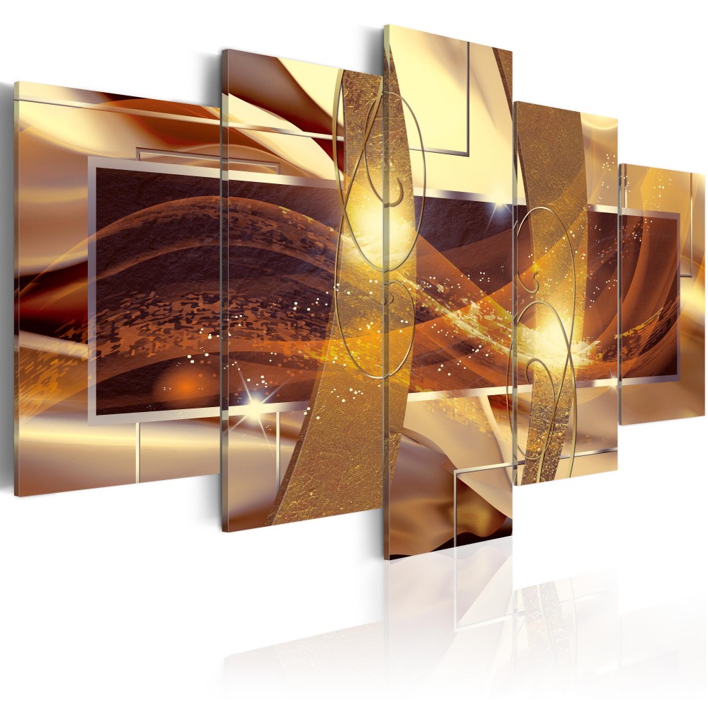 ( No Frame ) Canvas Print Modern Gold Abstract Art Painting Fashion Design for Home Decoration, Choose Color & Size