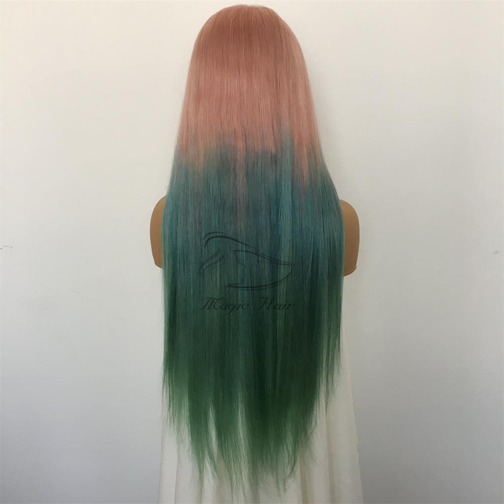 Full Lace Human Wig with Baby Hair Pre Plucked Brazilian Remy Hair Ombre color pink/blue/green Lace frontal Human Hair Wigs