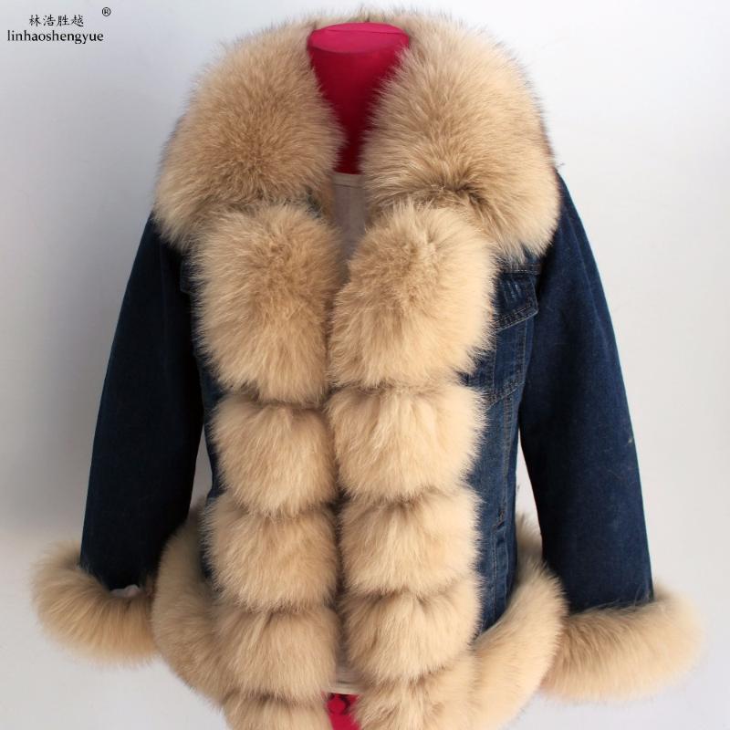 Linhaoshengyue NEW HOT Real fur lining coat for women fur collar winter warm coat, Brown
Linhaoshengyue NEW HOT Real fur lining coat for women fur collar winter warm coat, Brown