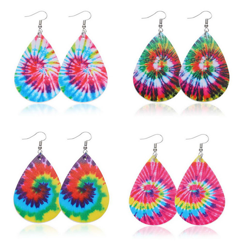 Rainbow Print Teardrop Leather Earrings Colorful Confetti Waterdrop Dangle Earrings for Women Radiantion Pastel Bohemian Jewelry, Silver
Rainbow Print Teardrop Leather Earrings Colorful Confetti Waterdrop Dangle Earrings for Women Radiantion Pastel Bohemian Jewelry, Silver