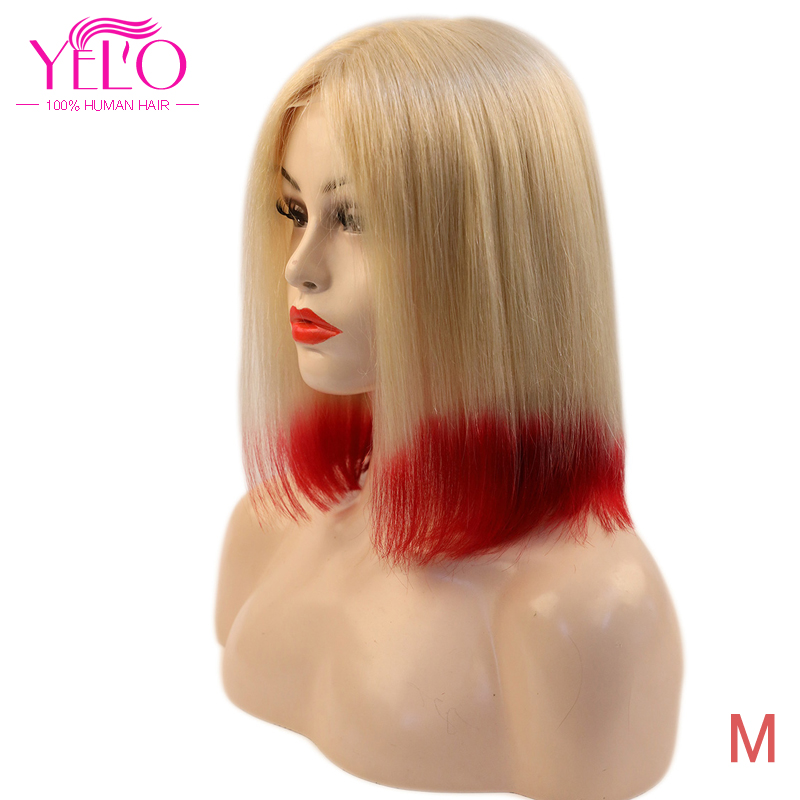 YELO Hair Products 613#/Red Short 10 12 14 inch Bob Wigs 150% Density Brazilian Remy Straight Middle Part Human Hair Wig, T1b/613 
YELO Hair Products 613#/Red Short 10 12 14 inch Bob Wigs 150% Density Brazilian Remy Straight Middle Part Human Hair Wig, T1b/613