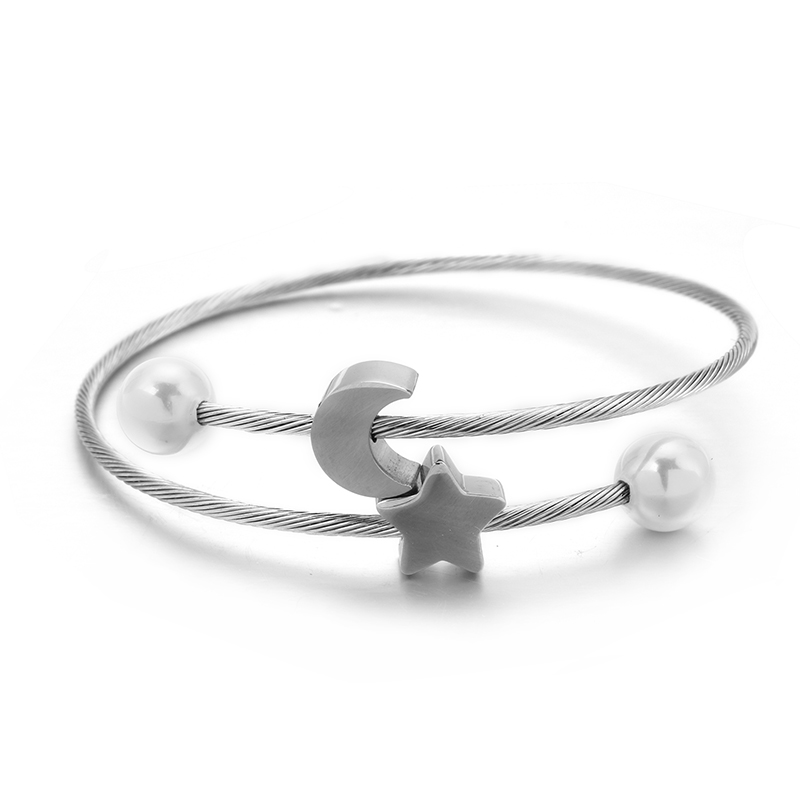 New 3 Colors Stainless Steel Simulated Pearl Bangles For Women Bohemia Moon Star Flower Bangles Wedding Engagement Jewelry
New 3 Colors Stainless Steel Simulated Pearl Bangles For Women Bohemia Moon Star Flower Bangles Wedding Engagement Jewelry