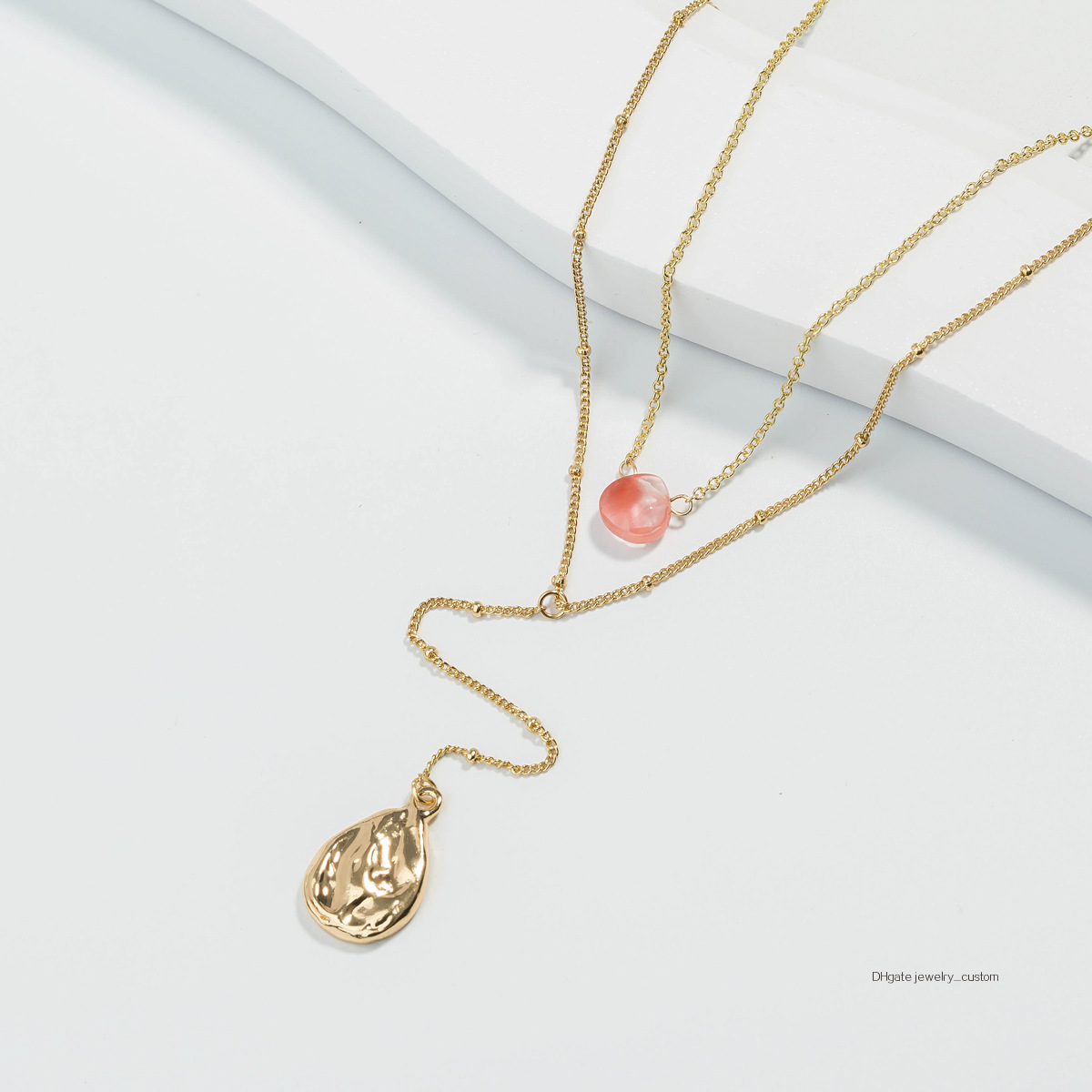 Trend Pendant Ma'am Multi-storey Necklace Pink Colour Natural Stone Neck Golden Special-shaped Drip Tag
Trend Pendant Ma'am Multi-storey Necklace Pink Colour Natural Stone Neck Golden Special-shaped Drip Tag