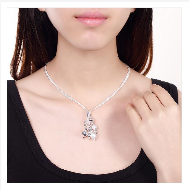 High grade 925 sterling silver Three-piece bead wire harness jewelry set DFMSS121 brand new Factory direct 925 silver necklace earring