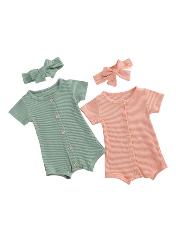 Summer Kid Boy Girls Baby Clothing Short Sleeve Button Knitted Jumpsuit Newborn Romper Headband Baby Rompers Cute Clothes 0-18M, Green
Summer Kid Boy Girls Baby Clothing Short Sleeve Button Knitted Jumpsuit Newborn Romper Headband Baby Rompers Cute Clothes 0-18M, Green