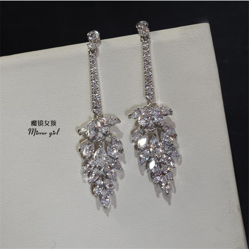 Marquise Cut White Topaz Dangle Earrings - Sterg Sier, Jewelry for Women