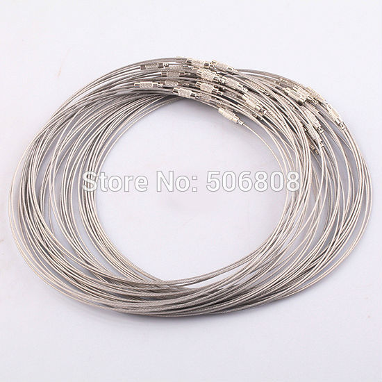 Wholesale -100pcs 1mm 18inch Gray stainless steel wire necklace cord collar choker screw clasp Jewelry Findings
Wholesale -100pcs 1mm 18inch Gray stainless steel wire necklace cord collar choker screw clasp Jewelry Findings