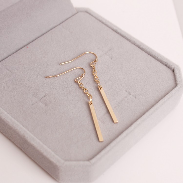 Siamese Earrings Geometric Rectangular Pendant Earrings Female Female Party Gift Personality Cube Long Earrings