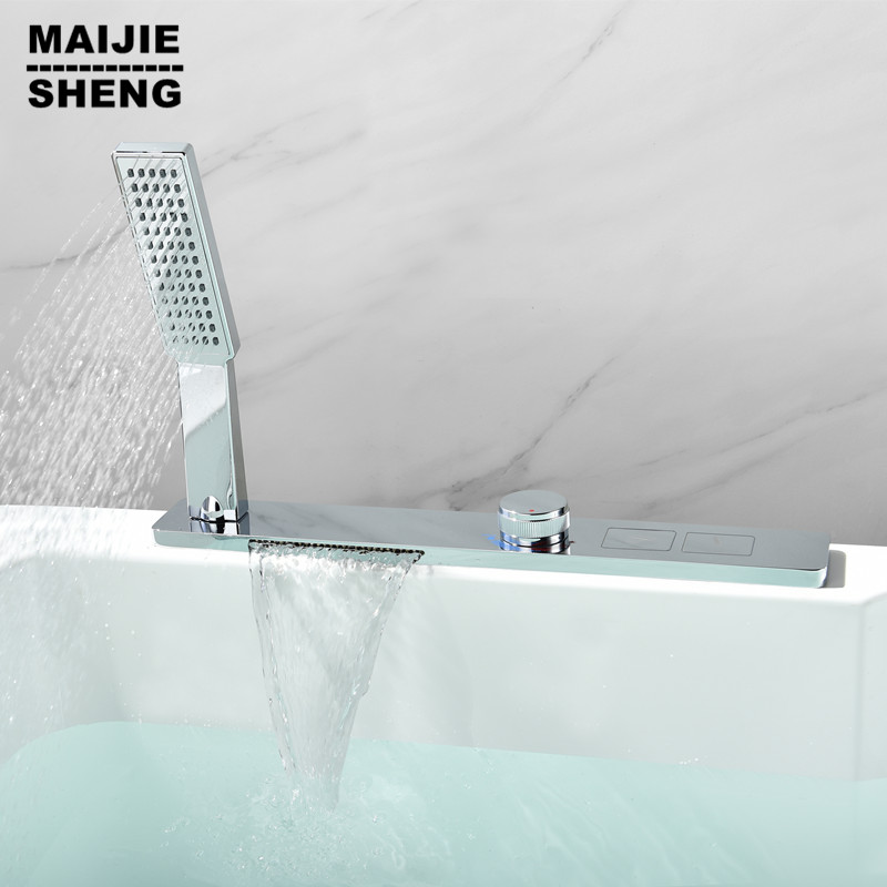 Brass waterfall bathtub faucet hot and cold bathtub mixer water fall bath mixer tap with press button
Brass waterfall bathtub faucet hot and cold bathtub mixer water fall bath mixer tap with press button