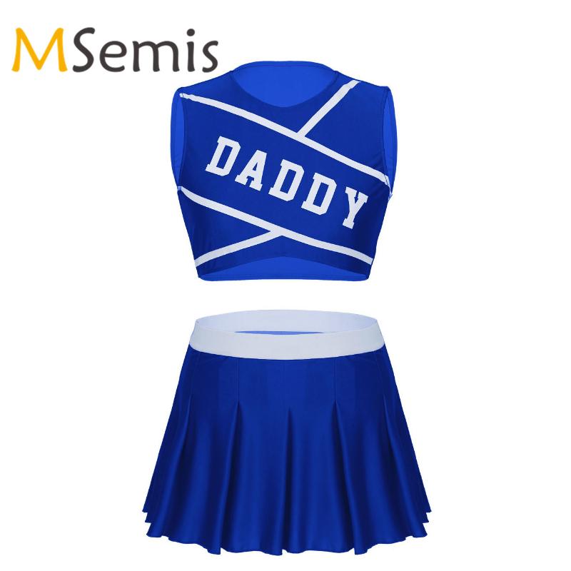 Women's Cheerleader Uniform Schoolgirl Cheerleader Dancewear Crop Top with Mini Pleated Skirt Role Play Cheerleading Costume
Women's Cheerleader Uniform Schoolgirl Cheerleader Dancewear Crop Top with Mini Pleated Skirt Role Play Cheerleading Costume