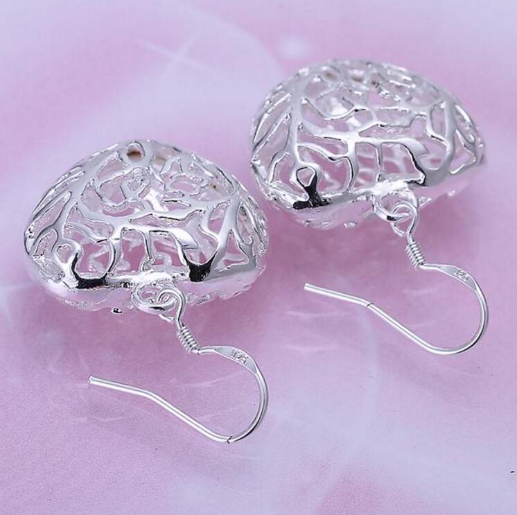 High grade 925 sterling silver Two-piece three-dimensional heart jewelry set DFMSS108 brand new Factory direct 925 silver necklace earring