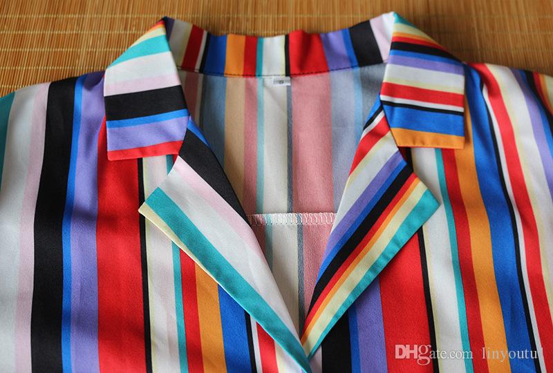 2020 Summer Short Sleeve Chiffon Blouse Shirt Striped Turn Down Collar Office Shirt Casual Tops Plus Size