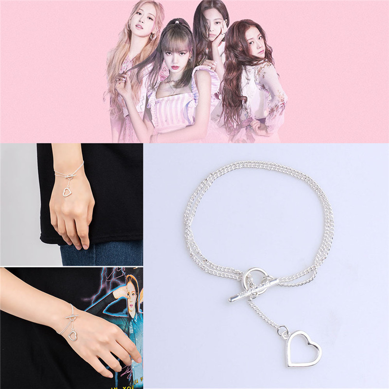 Kpop KILL THIS LOVE BlackPink Heart Shape Pendant Bracelet Exquisite Jewelry JENNIE LISA ROSE JISOO Fans Jewelry Sliver Color
Kpop KILL THIS LOVE BlackPink Heart Shape Pendant Bracelet Exquisite Jewelry JENNIE LISA ROSE JISOO Fans Jewelry Sliver Color