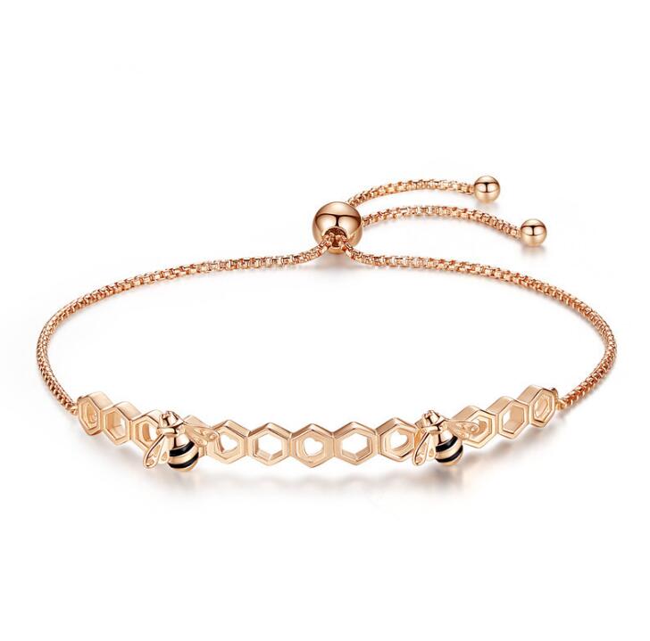 Wholesale- Bee 925 Sterling Silver Bracelets Colorful Heart Luxury Love Honey Comb Golden Bee Jewelry For Men Women Bracelet
Wholesale- Bee 925 Sterling Silver Bracelets Colorful Heart Luxury Love Honey Comb Golden Bee Jewelry For Men Women Bracelet