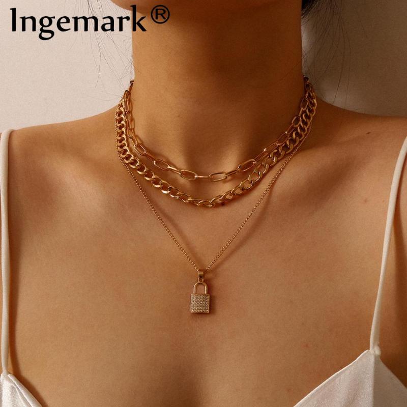 Pendant Necklaces Gothic Rock Layered Lover Lock Choker Necklace Steampunk Padlock Key Chain Collier Couple Jewelry Gift
Pendant Necklaces Gothic Rock Layered Lover Lock Choker Necklace Steampunk Padlock Key Chain Collier Couple Jewelry Gift
