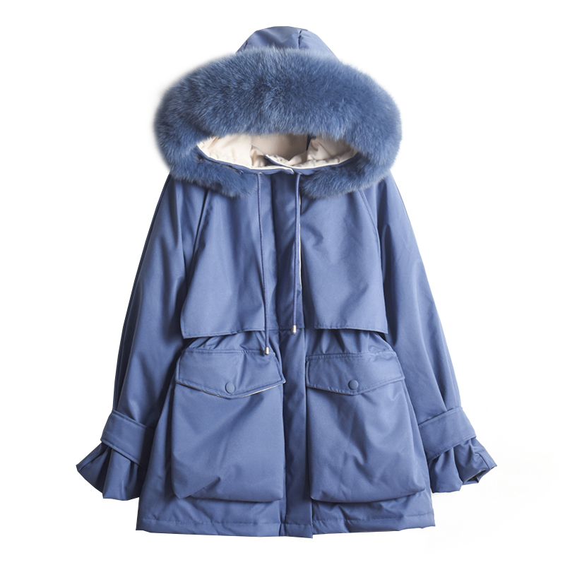 Real Fox Fur Collar 2019 Winter Jacket Women Down Parkas Female White Duck Down Jacket Female Hooded Thick Warm Loose Coat, Orange 
Real Fox Fur Collar 2019 Winter Jacket Women Down Parkas Female White Duck Down Jacket Female Hooded Thick Warm Loose Coat, Orange
