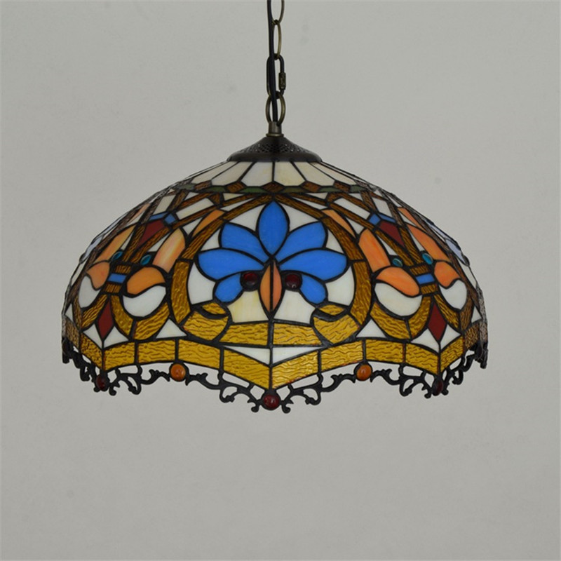 16 inch European retro creative glass lamp Tiffany stained glass love decoration living room dining room bedroom chandelier TF043