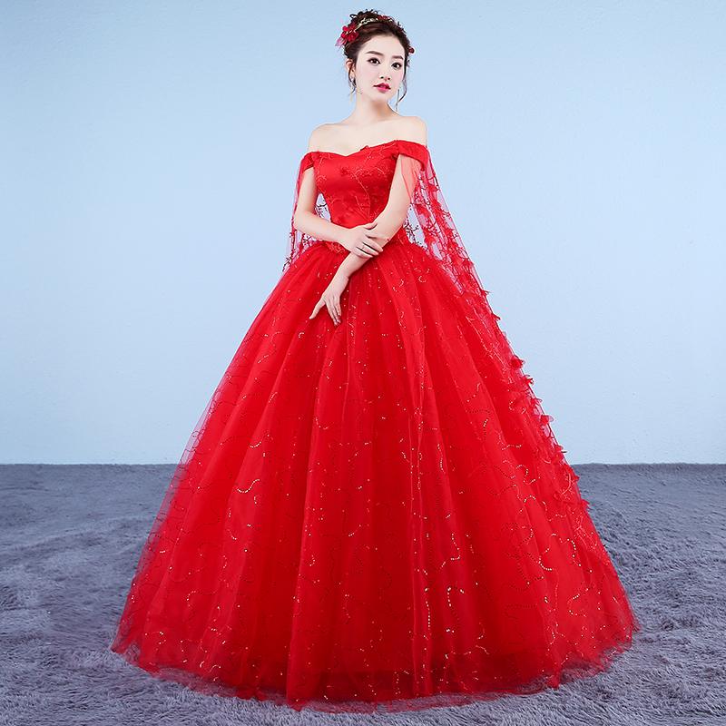 Custom Made Wedding Dresses 2020 New Red Romantic Bride Dress Plus Size Sweetheart Princess Gown Embroidery Vestido De Novia