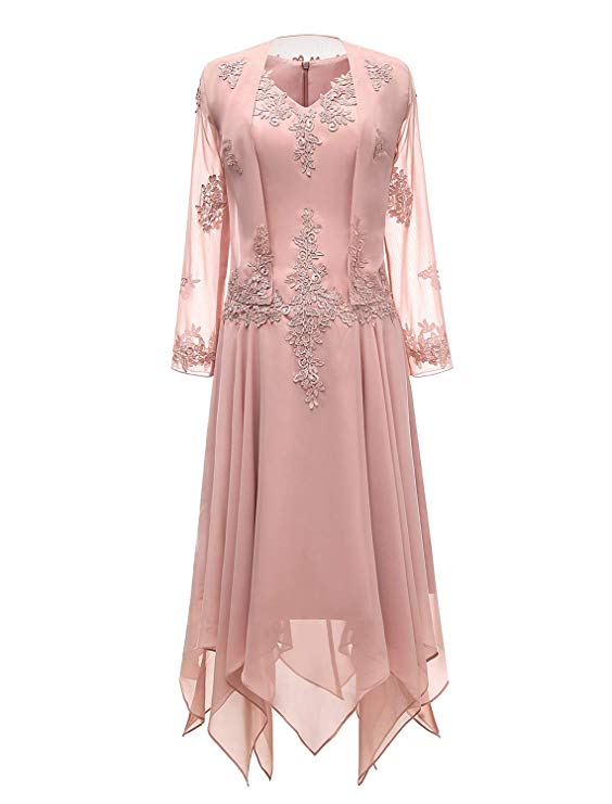 Setwell Two Pieces V-Neck Chiffon Tea Length Mother of The Bride Dress Long Sleeves Lace Formal Evening Gowns With Jacket
Setwell Two Pieces V-Neck Chiffon Tea Length Mother of The Bride Dress Long Sleeves Lace Formal Evening Gowns With Jacket