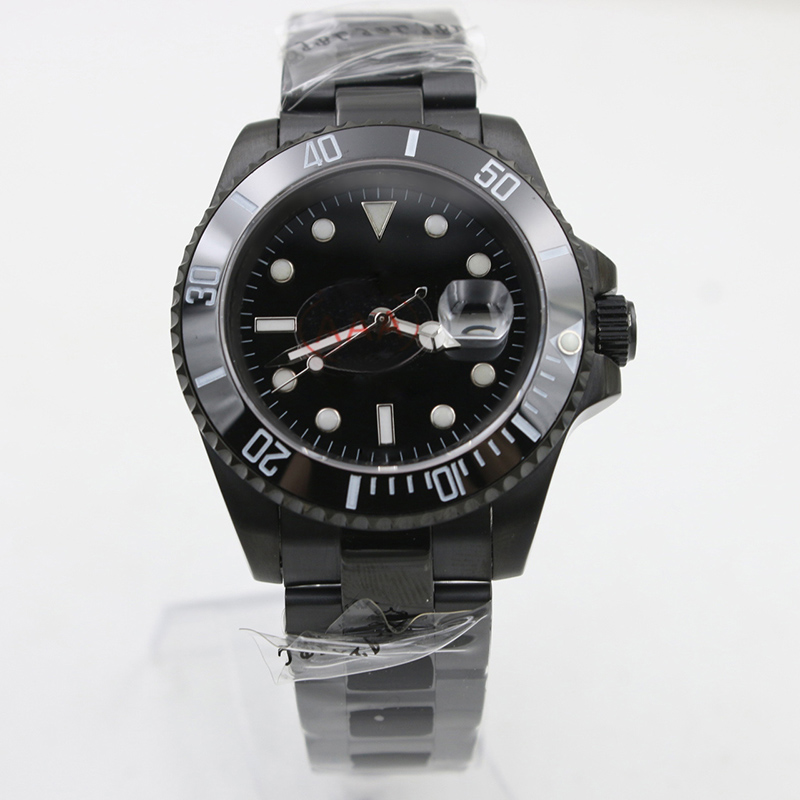 Luxury Full Black Dial Automatic Movement Rotatable Ceramic Bezel 40MM Mens Watches Sapphire Crystal Luminous Hands R-subm Wristwatches, Slivery;brown
Luxury Full Black Dial Automatic Movement Rotatable Ceramic Bezel 40MM Mens Watches Sapphire Crystal Luminous Hands R-subm Wristwatches, Slivery;brown