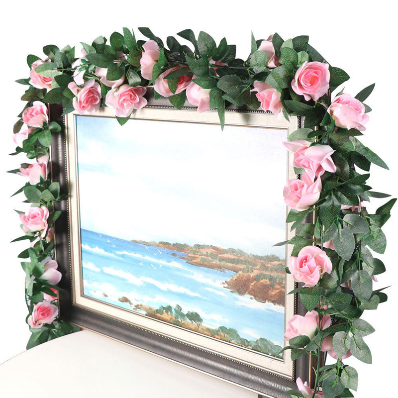 2.4m 13/9head Silk Roses Ivy Vine with Green Leaves For Home Wedding Decoration Fake leaf Hanging Garland Artificial Flowers
2.4m 13/9head Silk Roses Ivy Vine with Green Leaves For Home Wedding Decoration Fake leaf Hanging Garland Artificial Flowers