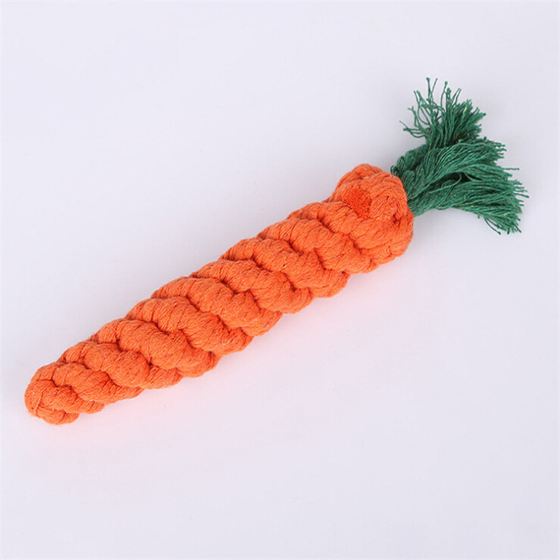 New Carrot Dog Cat Cotton Imitate Braided Weaved Bone Rope Knot Toy Pet Teeth Resistant to bite Toys dc429