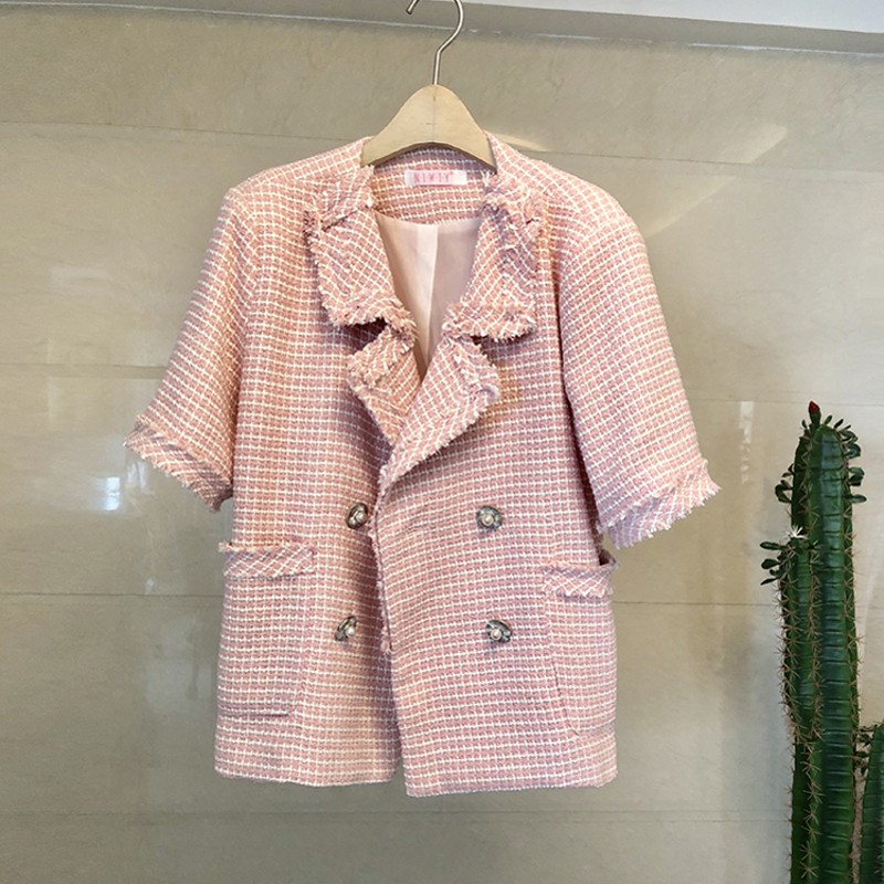 New arrival 2020 Runway autumn Sweet Tweed Women's Coats jecket pocket Double breasted chic Casual loose Jackets Outerwear top, Pink
New arrival 2020 Runway autumn Sweet Tweed Women's Coats jecket pocket Double breasted chic Casual loose Jackets Outerwear top, Pink