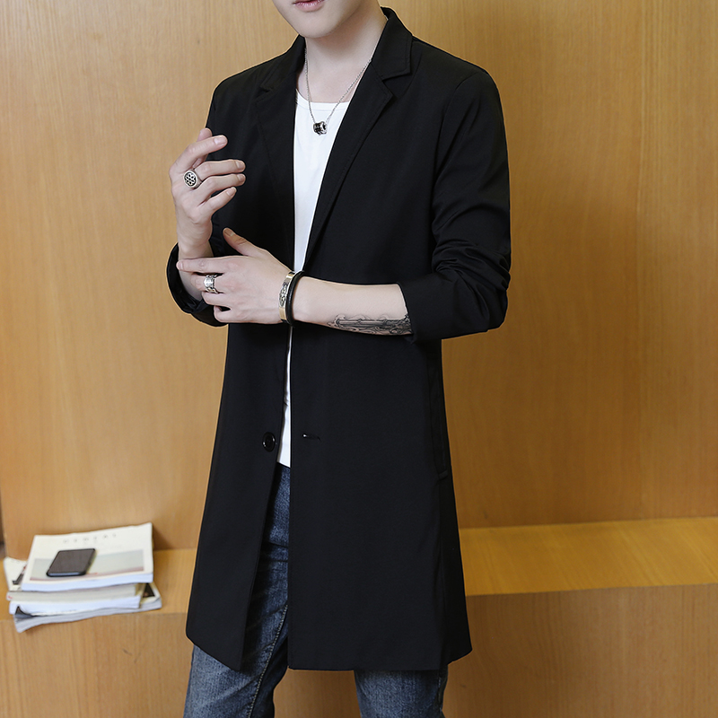 Spring and autumn thin men long jacket Slim trench coat male solid blazers collar two buckle black mens overcoat size M-3XL
Spring and autumn thin men long jacket Slim trench coat male solid blazers collar two buckle black mens overcoat size M-3XL