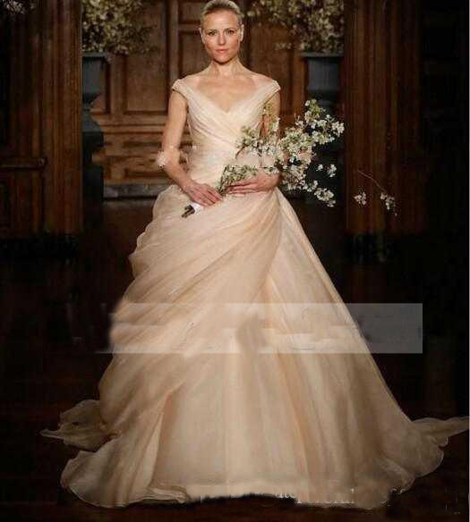 Gorgeous Blush Pink Ball Gown Wedding Dresses Plunge V Neck Ruched Corset Puffy Garden Beach Bridal Gown Custom Made