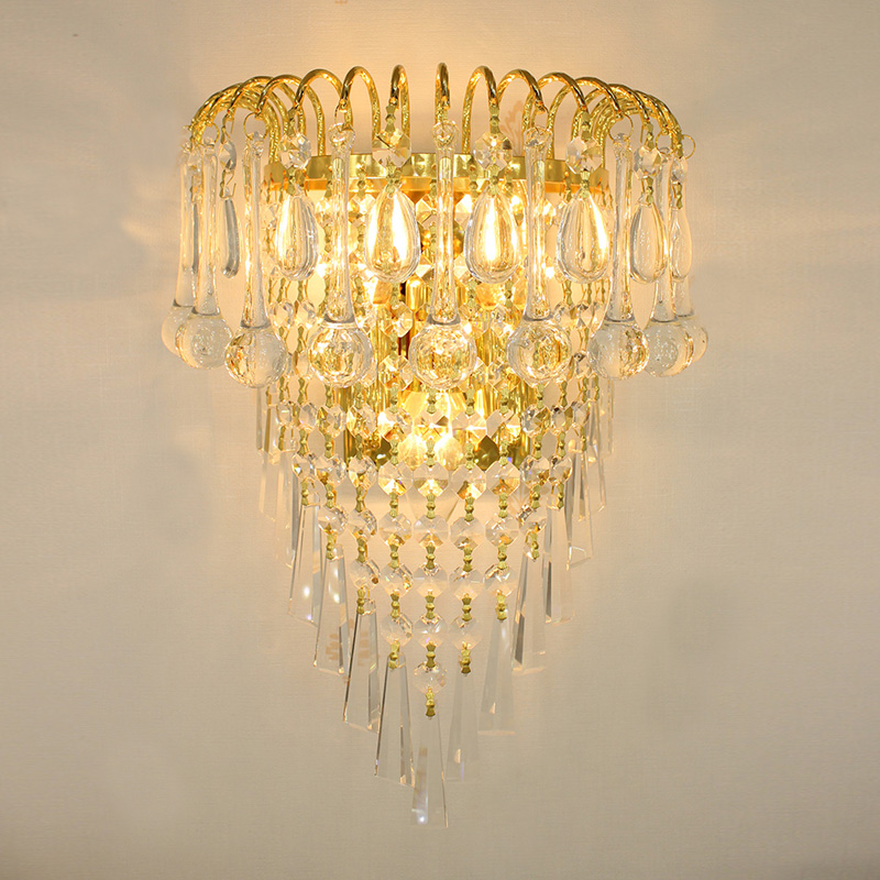 Classic crystal chandelier wall Lamps light gold crystalline sconce lamp LED foyer living room bedside glass
Classic crystal chandelier wall Lamps light gold crystalline sconce lamp LED foyer living room bedside glass