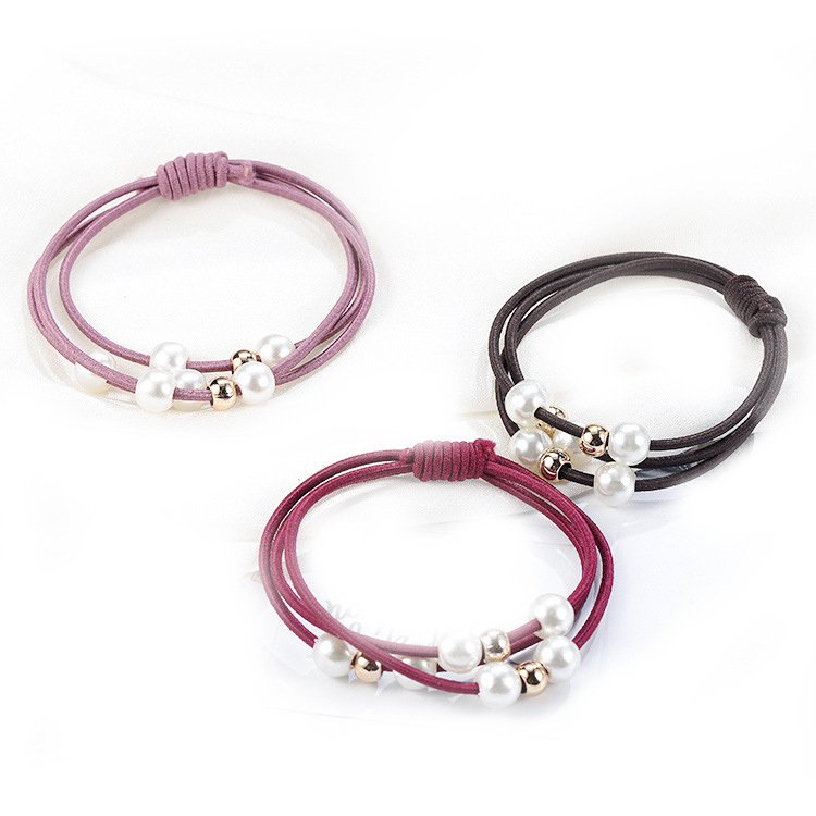 Girls Sweet Pearl Elastic Hair Bands Princess Ponytail Holder Gum For Hair Scrunchies Headband Rubber Band Kids Hair Accessories