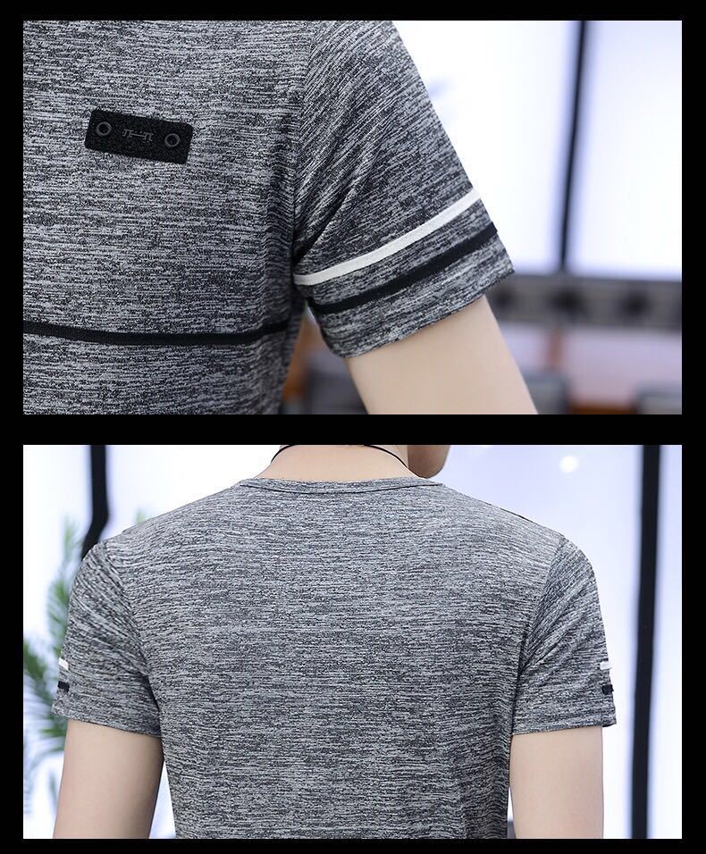Korean Short Sleeve T Shirt Men O Neck Polyester Mens T Shirt Summer Cool Tee Male Slim Casual Boys Tee Shirt Homme 4XL