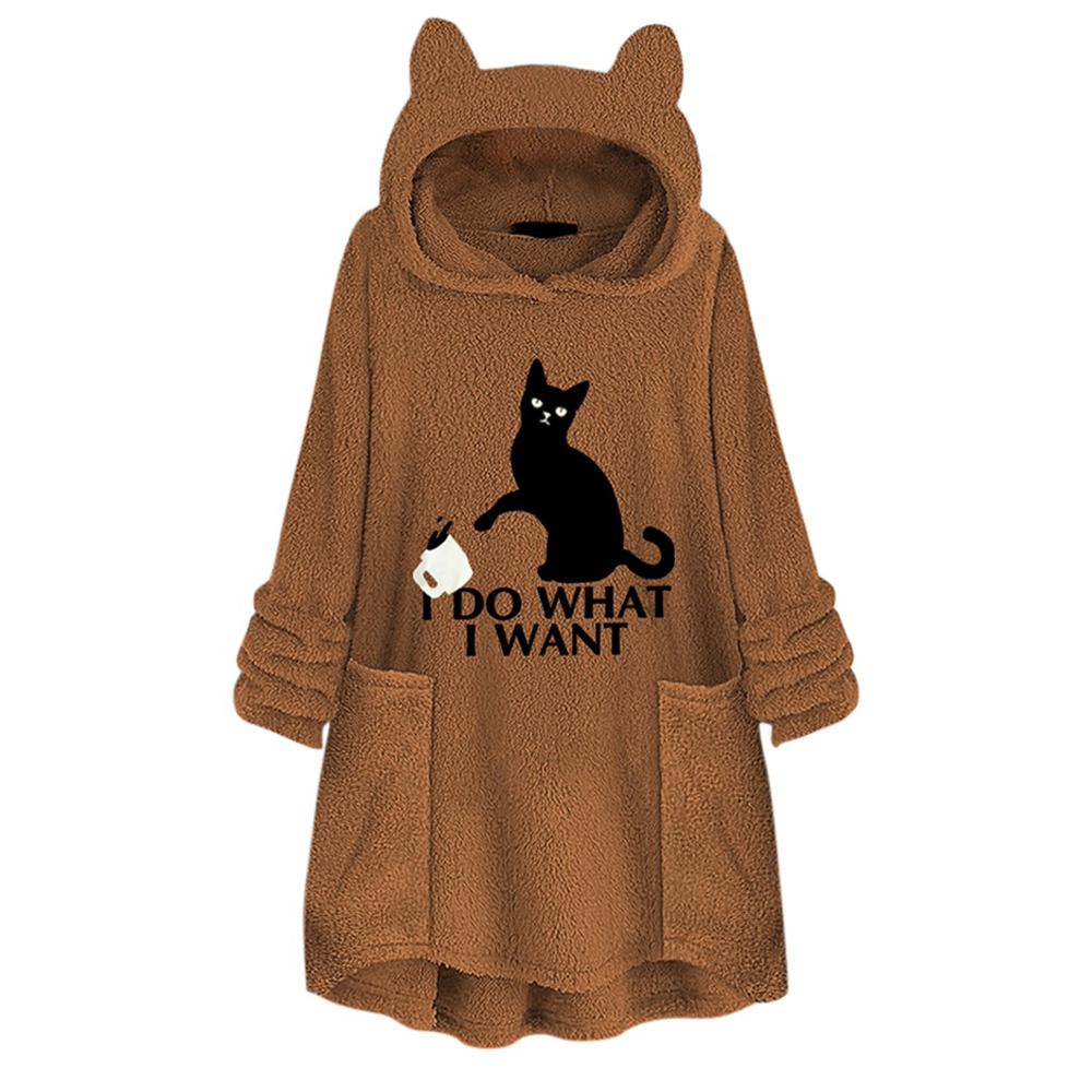 Hoodie Sweatshirt Women Winter Fleece Cat Ear Long Pocket Loose Casual Hooded Feminine Oversize Sweatshirt Plus Size, Khaki
Hoodie Sweatshirt Women Winter Fleece Cat Ear Long Pocket Loose Casual Hooded Feminine Oversize Sweatshirt Plus Size, Khaki