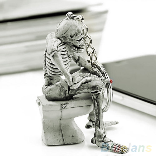 Bluelans Fashion Creative Skull Toilet Purse Bag Rubber Keychain Gift Keyring Key Chain