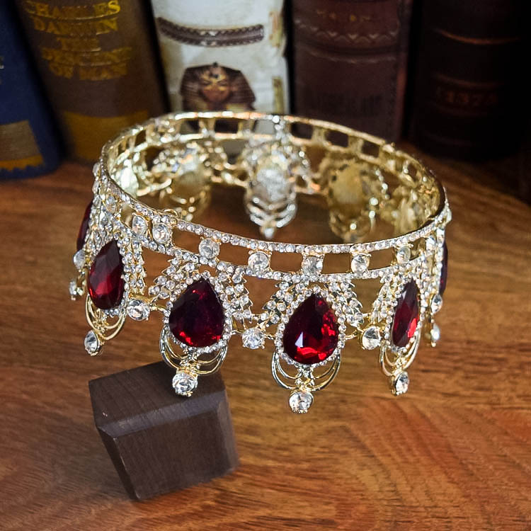 Queen Cycle Crown Diamond Ladies Jewelry Diamond Crowns Bride Wedding Accessories Round Crown European Style Retro Palace Crown