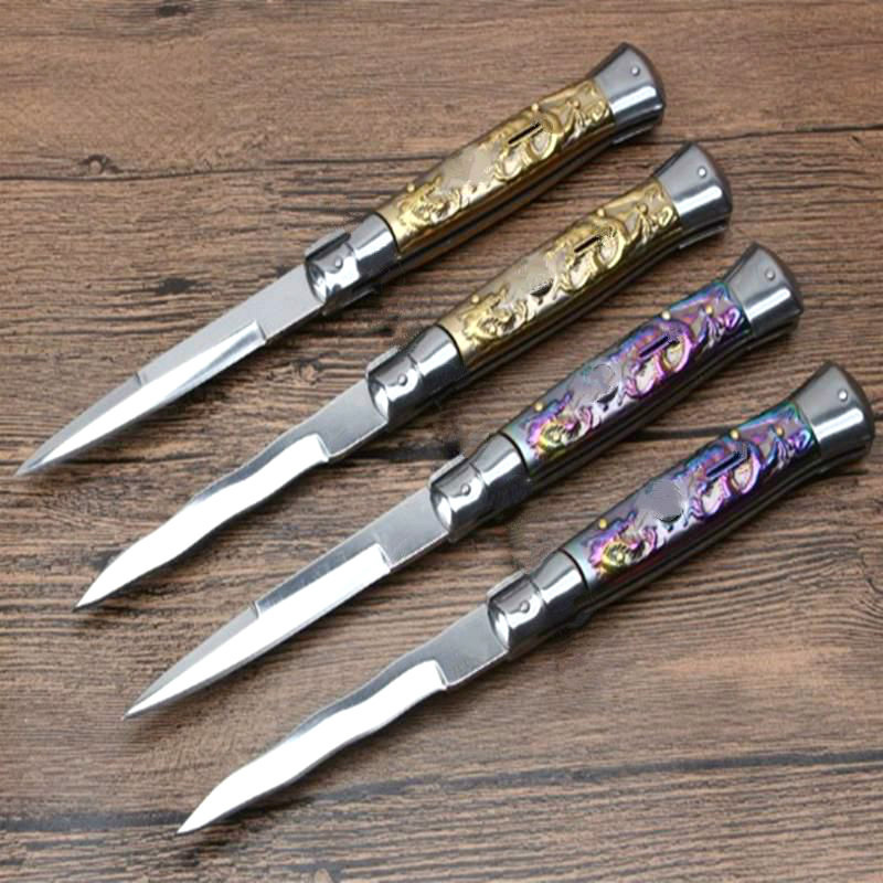 OEM mafia 11 inch Dragon totem single action bayonet wave blade god father ITA knife auto knife pocket camping gift knives 1pcs Adker
OEM mafia 11 inch Dragon totem single action bayonet wave blade god father ITA knife auto knife pocket camping gift knives 1pcs Adker