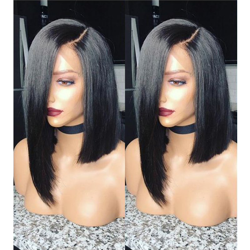 Natural Black Short Straight Hair Glueless Heat Resistant Synthetic Lace Front Wig 14inch Women Fashion Wigs Side Part Baby Hair, Burgundy
Natural Black Short Straight Hair Glueless Heat Resistant Synthetic Lace Front Wig 14inch Women Fashion Wigs Side Part Baby Hair, Burgundy