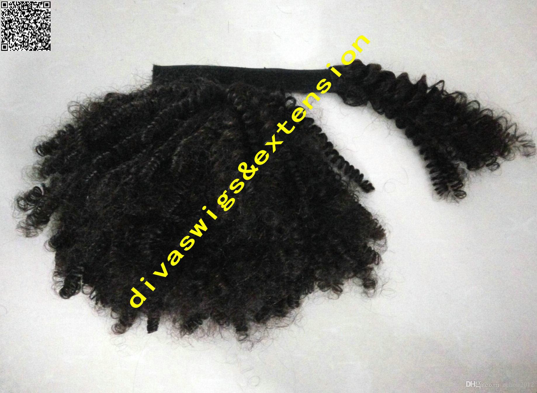 Natural curly ponytail hair extension wraps drawstring ponytail hairpiece quick and easy new natural hairstyle 160g